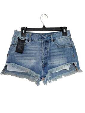 Ben Taverniti Unravel Project High-Rise Raw Hem Denim Shorts